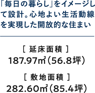 「毎日の暮らし」をイメージして設計。心地よい生活動線を実現した開放的な住まい
