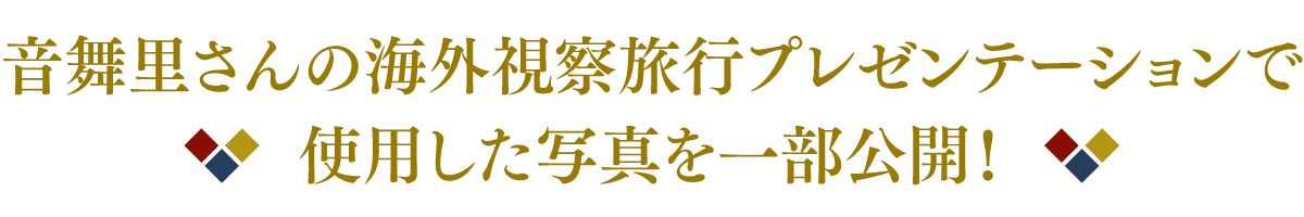 音舞里さんの海外視察旅行プレゼンテーションで使用した写真を一部公開！